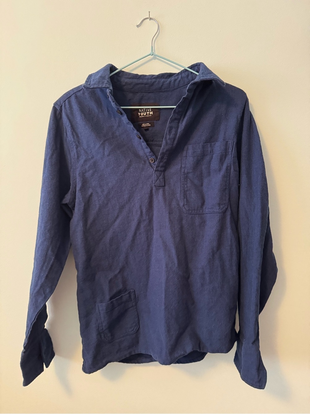 NATIVE YOUTH Navy Long-Sleeve Button-Front Shirt